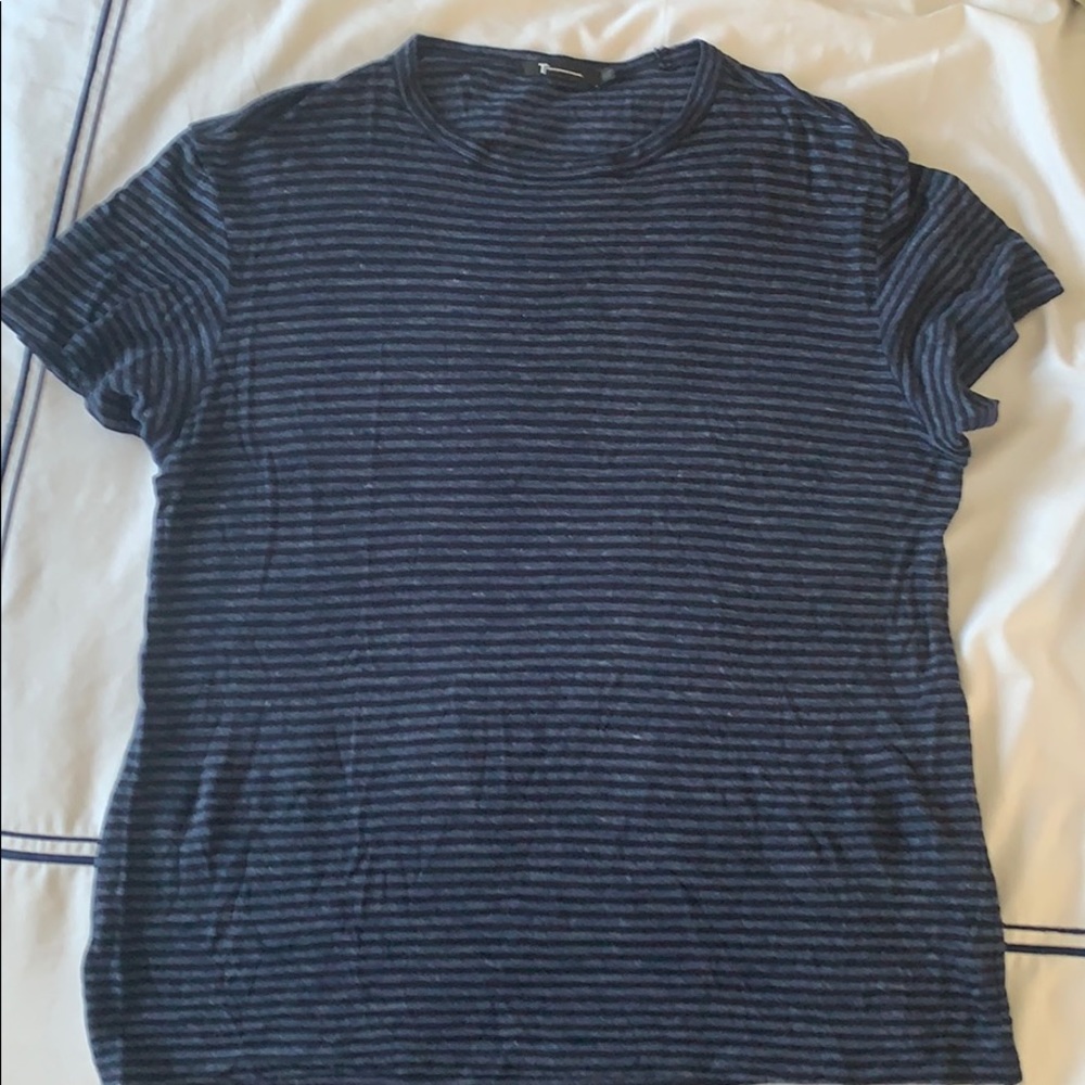 Dark blue and black stripe T shirt